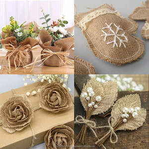 Cuadrados de tela de yute natural de 12 x 12 pulgadas, mantelillos multiusos, centro de mesa estilo rústico, decoración para jardinería, bodas, cubierta de mesa - Product Image 5