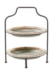 Wholesale Price Brown Wooden Tiered <b>Server</b> with Sentiment Text Two Tier Display for Desserts Snacks Home Decor - Product Image 5