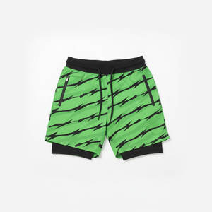 Oem Lined Double <b>Layer</b> Pockets Athletic Sports Nylon Custom Logo 5 Inch Workout Training 2 in 1 Mens Gym Shorts for Men - Product Image 5