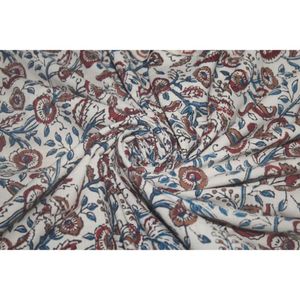 Sanganeri Printing Hand Block Print Fabric 100% Cotton Home Furnishing Decor Material Fabric for Dress Making - Product Image 6