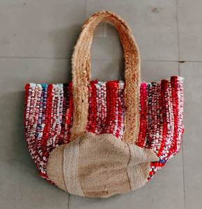 Bolso Tote de Yute a Rayas Estilo Bohemio para Mujer, Casual, Abierto, con Dos Asas, Ecológico, para Uso Diario - Product Image 4