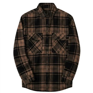 Camisa de Franela a Cuadros de Manga Larga para Hombre, de Alta Calidad, Corte Regular, Informal, de Algodón, con Botones - Product Image 5
