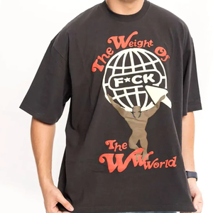 T-shirt pour homme coupe classique 100% coton respirant écologique streetwear avec logo OEM marque privée vente en gros - Product Image 2