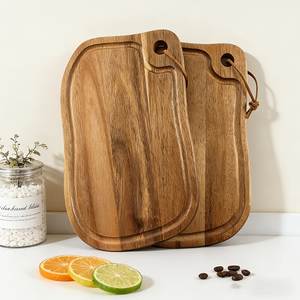 Planche à découper en bois dur naturel, durable, pour la préparation des aliments, légumes, fruits, viande, pain, fromage - Product Image 5
