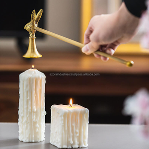 เทียนรูปกระต่ายสไตล์วินเทจทำจากทองเหลืองด้ามยาวมีเอกลักษณ์ของตกแต่งบ้านของสะสมเทียนทองเหลืองวินเทจประดิษฐ์โดย azora Industries - Product Image 4