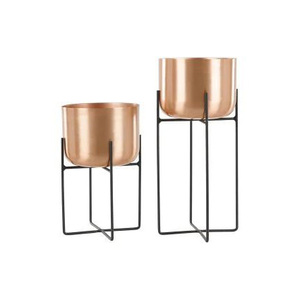 Pot de fleurs en métal scandinave moderne avec support, pot de fleurs minimaliste pour l'intérieur, décoration pour salon, balcon - Product Image 2