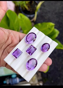 Pierres précieuses naturelles en améthyste ovale taille émeraude, pierres violettes en vrac pour la fabrication de bijoux, bagues, pendentifs, haute qualité - Product Image 6