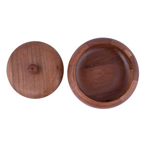 Pot en bois fait main de qualité supérieure Couvercle en bois naturel Logo personnalisé Plat de service à prix économique Fournisseur direct - Product Image 6