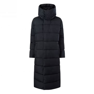 Abrigo largo de plumón para mujer, chaqueta acolchada de invierno, impermeable, a prueba de viento, transpirable, con capucha, elegante chaqueta larga tipo burbuja. - Product Image 1