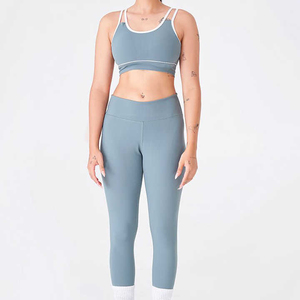 Conjunto de Yoga de 2 Piezas para Mujer, Tallas Grandes, Cintura Alta, Diseño Sólido, Ropa Deportiva para Gimnasio, Superventas - Product Image 5