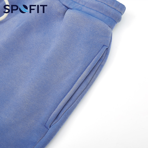 Shorts de survêtement streetwear personnalisés en coton délavé style French Terry avec logo imprimé pour garçon - Product Image 3