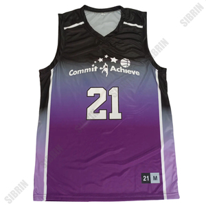 Ensemble de maillot et short de basket-ball respirant personnalisé SIBRIN, sublimé |   Concevez votre nom et votre numéro d'équipe |   100% polyester - Product Image 2