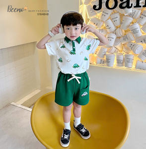 Ensembles de vêtements décontractés BEEMO pour garçons, été et automne, t-shirt polo en coton et short, vêtements pour l'école et la maison, vêtements pour tout-petits - Product Image 3