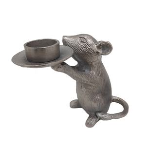 T-light — souris métallique en aluminium pour décoration de maison, design ancien, support en T, machine à écrire, brillante, décoration - Product Image 1