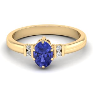 Bagues de fiançailles REYES au design classique en or rose 14 carats avec moissanite, élégantes, taille ronde, pierre précieuse tanzanite 1,3 carat, bijoux raffinés - Product Image 6