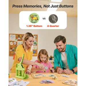เครื่องทำป้ายกลมพลาสติก Mr. Panda Magic Book Button Maker รุ่น 1.26 นิ้ว พร้อมอุปกรณ์ทำป้าย 500 ชิ้น ที่ตัดวงกลม และประแจหกเหลี่ยม - Product Image 2