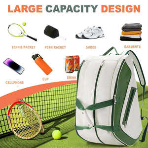 Bagnex PU Fashion Pickleball Tennis <b>Backpack</b> <b>Large</b> Capacity Sports Racket Bag Double Shoulder Badminton Outdoor Training - Product Image 2