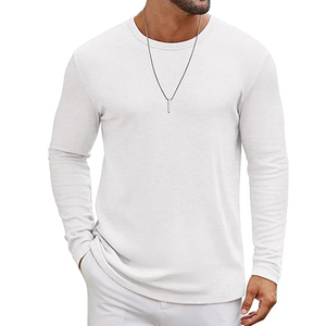 Camisetas de Lujo de Manga Larga de Algodón Doble Mercerizado Lisas a Precio de Fábrica, Colores Sólidos, Poliéster/Algodón de Alta Calidad para Gimnasio y Deportes - Product Image 1