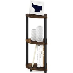 3-Tier <b>Corner</b> Bookshelf Open Display <b>Storage</b> Shelves for Living Room and Home Office - Product Image 4