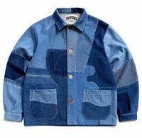 Veste de travail en denim vintage personnalisée de haute qualité pour hommes, style utilitaire, multi-poches, vêtements décontractés