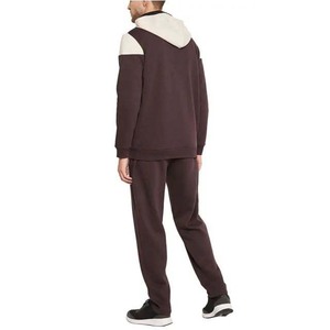 Survêtement gris pour homme avec blocs de couleur, fermeture éclair intégrale, col montant, coupe décontractée, en polyester et coton, pour l'automne, avec poches latérales - Product Image 2