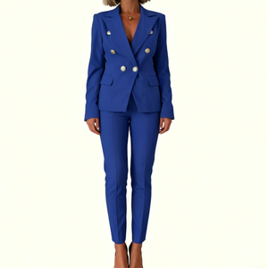 Trajes de Negocios para Mujer, Transpirables, Ropa de Oficina, Vestido Formal, Pantalón y Chaqueta, Precio de Fábrica, Esmoquin, Ropa Casual de Trabajo con Botones - Product Image 4