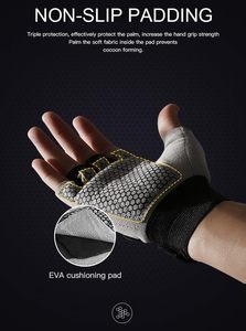 Dual Adjustable Strap Heavy <b>Weight</b> Lifting <b>Glove</b>, Silicone Anti-Slip Weightlifting <b>Glove</b> , Workout <b>Gloves</b> for Men Women, - Product Image 3