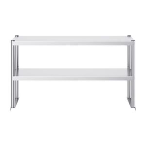 Scaffale a doppio ripiano in acciaio inox 12 x 48 pollici, a doppio livello, per cucina commerciale, altezza da lavoro, fabbricazione in acciaio commerciale - Product Image 4