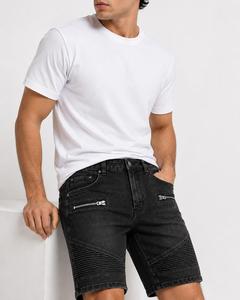 Shorts Bermuda décontractés pour hommes, couleur unie, avec logo sur le devant, poches zippées, taille mi-haute, en coton tissé, séchage rapide, respirant - Product Image 5
