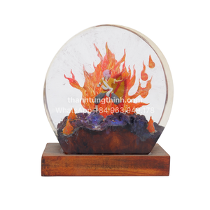 Statue de Bulbasaur en résine époxy avec base en bois et Poké Balls, figurine d'anime fabriquée au Vietnam - Product Image 5