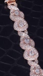 Custom 12mm Infinity X Pear Link <b>Bracelet</b> VVS1 Lab Grown 925 Sterling <b>Silver</b> Rhodium Plated Hip Hop Statement Luxury Joint Chain - Product Image 2