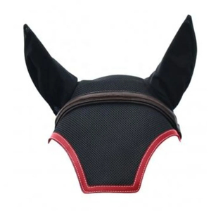 Nice Stitching Cotton Fabric Horse Ear Cover with Fancy Trim Contrast Bonnet <b>Netting</b> Hood with Webbing Horse Products - Product Image 4