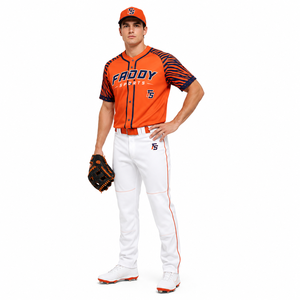 Ensemble d'uniformes de baseball personnalisés sublimés en gros – Maillot et pantalon de performance à boutons intégraux pour l'entraînement d'équipe – Vêtements de sport pour hommes et jeunes - Product Image 3