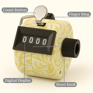 เครื่องนับจำนวนแบบพกพาใช้มือหมุนได้4หลักสำหรับการนับ - Product Image 3