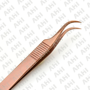 Pinces à cils en acier inoxydable durables de couleur personnalisée, pinces à cils en acier inoxydable avec étiquette privée personnalisée - Product Image 2
