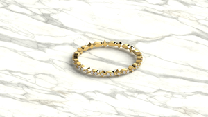 Anillo de Diamantes Redondos de Oro de 18K de Lujo, Anillo de Eternidad Completo, Anillos de Boda en Forma de Cometa, Anillo Apilable, Joyería Fina para Mujer - Product Image 3