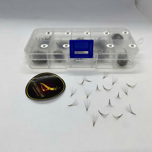 Extensiones de Pestañas Coreanas Suaves 7D Mix -13mm 0.07 CC Marrón, Pestañas de Volumen Preformadas de Pelo Sintético, Abanicos Sueltos Hechos a Mano con Base Puntiaguda - Product Image 3