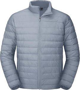 Men's Lightweight <b>Packable</b> Down Coat Waterproof Winter Hooded <b>Jacket</b> with 100% Down Filling Casual Storage Pouch - Product Image 1