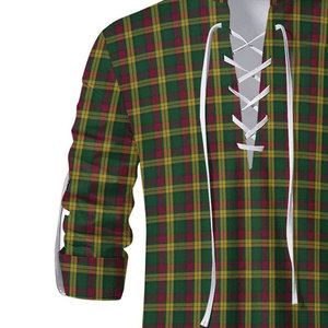 Chemise Ghillie Jacobite écossaise traditionnelle personnalisée la plus vendue pour homme, chemise à lacets en tartan de clan à carreaux - Product Image 5