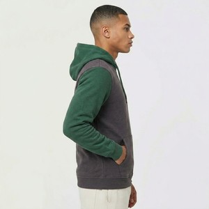 Sweat à capuche moderne bicolore en polaire, personnalisable avec contraste de couleurs, style décontracté streetwear - Product Image 3