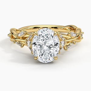 Leaf Design <b>Oval</b> Cut <b>Moissanite</b> Diamonds 925 Sterling Silver For Women Classic Wedding <b>Ring</b> - Product Image 1