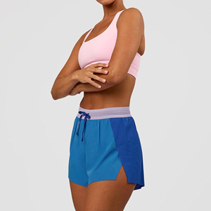 Shorts Deportivos Azules de Cintura Alta con Cordón Ajustable, Tejidos en Poliéster Transpirable, Shorts de Entrenamiento para Mujer - Product Image 6