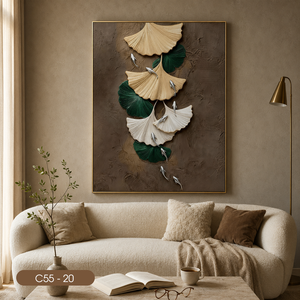 Peintures murales abstraites à prix compétitif direct usine, modèle C55-20, décoration intérieure, cadre miroir, OEM ODM, origine Vietnam - Product Image 5