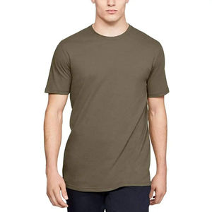 T-shirts en toile pour hommes, col uni, personnalisables, bas de manche flexible, votre propre logo, bordure contrastante, tissu éponge, haute qualité, respirant, manches courtes - Product Image 1