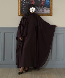 Abaya Estilo Mariposa, Color Sólido, Transpirable, de Poliéster, Personalizada, Abaya Islámica Turca con Cuello en V para Mujer - Product Image 5