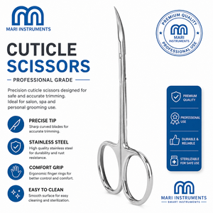 Premium Quality Precision Curved Nail <b>Cuticle</b> <b>Scissors</b> Sharp Right-Handed Stainless Steel Professional Manicure Pedicure - Product Image 1