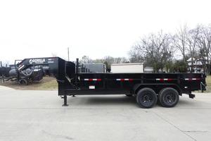 7x16 Telescopic Gooseneck Dump <b>Trailer</b> IBeam <b>Tractor</b> <b>Trailer</b> Compatible 2ft Sides 7K Axles Farm Hauling - Product Image 3