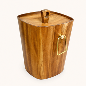Seau à glace en bois artisanal haut de gamme avec poignée en laiton, refroidisseur à champagne et vin moderne pour la maison, le bar et les hôtels - Product Image 3