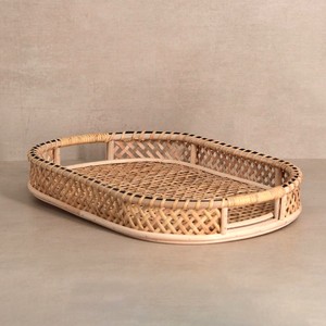 Rattan serving <b>trays</b> hand-made <b>tray</b> for bread fruit candy cheapest price <b>kitchen</b> serveware - Product Image 2