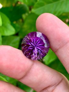Pierre précieuse d'améthyste naturelle, taille concave, cristal violet pur, pierre brute pour la fabrication de bijoux, bague, pendentif, pierre de naissance de février - Product Image 2